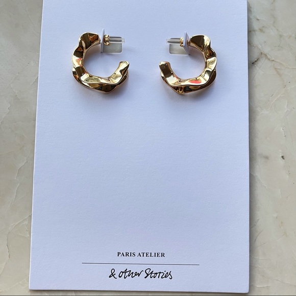 & Other Stories Jewelry - & Other Stories Chunky Organic Hoop Earrings